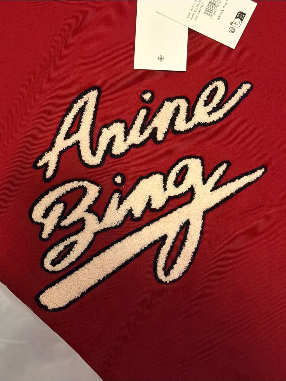 Brand 🆕 Anine Bing Miles Chenille Signature Sweatshirt - Picture 6 of 8